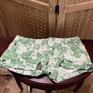 BONGO low waist floral Green and White Shorts